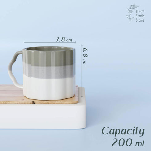 Tritone Metallic Grey Frontier Tea Cups Set of 6 - The Earth Store - Cup Sets